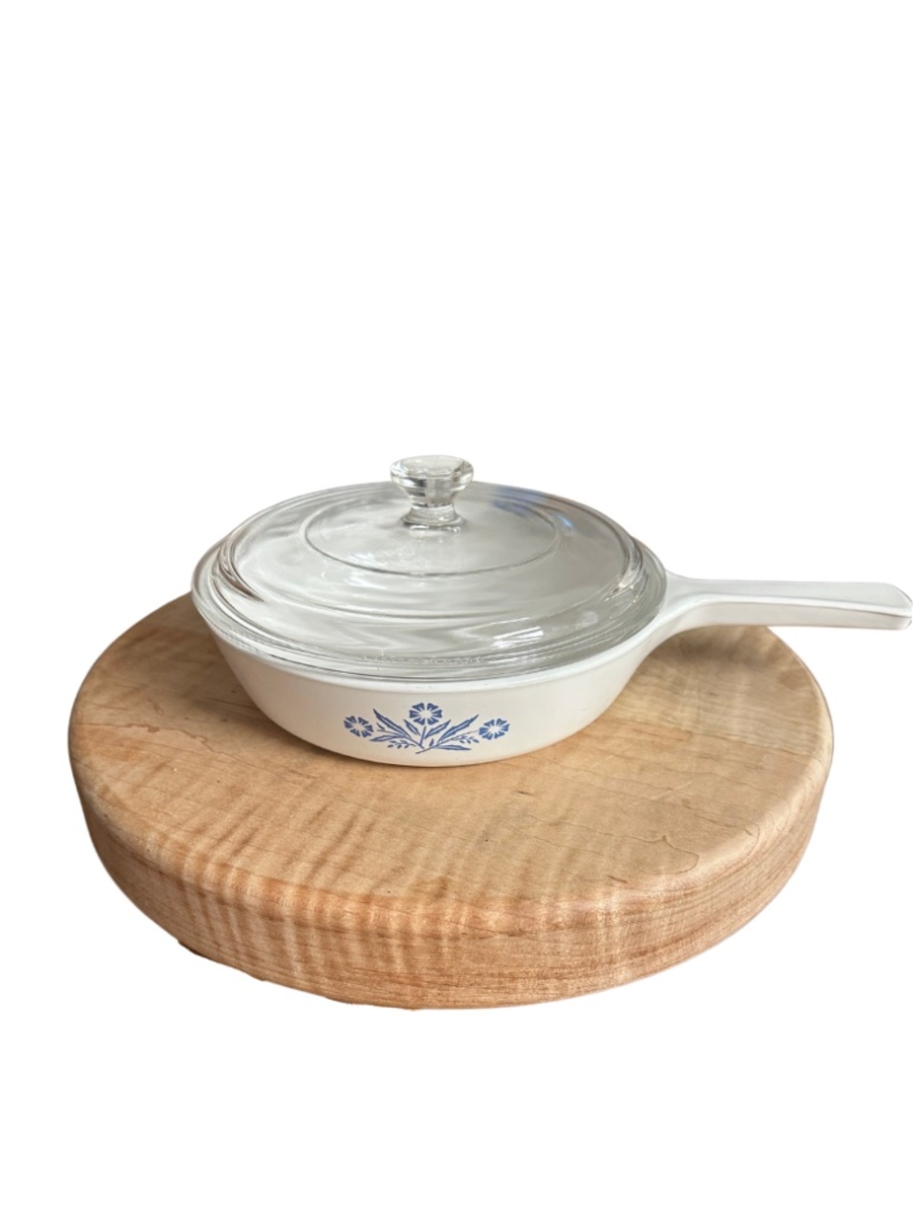 Vintage Corning Ware Blue Cornflower Skillet with Original Pyrex Lid